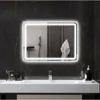 STILVORA Badspiegel Met Led Verlichting 50x70 Cm Bluetooth Muziekfunctie Touchschakelaar Geheugenfunctie Anti Condens Ip44 Wandspiegel Zilver