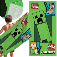 Sarcia.eu Minecraft Creeper Sneldrogende strand- en badhanddoek VOOR JONGENS, 100% KATOEN 70x140 cm OEKO-TEX