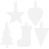 Packlinq Kerst ornamenten, H: 23,5-26,5 cm, B: 15,5-20,5 cm, wit, 100 stuk/ 1 doos