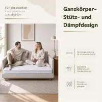 STILVORA Pocketveringmatras 140x190x10 cm – 7-Zonesysteem Met Traagschuim – H3 Ligcomfort Voor Slaapbank En Logeerbed – OEKO-TEX – Wit