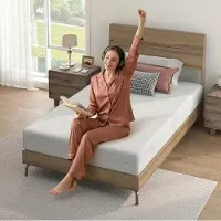 OKWISH Matras 90x200 cm - Ergonomisch Koudschuimmatras Van 20 cm Hoog - Gemiddeld Ligcomfort - Afneembare 3D Hoes - Wit