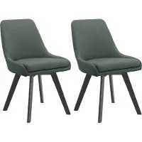 Notio Living Eetstoel 2 Pak in groene wollen stof
