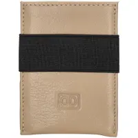Double-D leren Creditcard houder etui - Pasjeshouder - Taupe