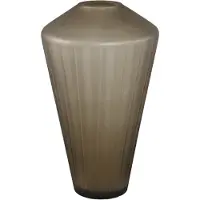 Ptmd Damiri Brown Glass Handcut Vase Lines L