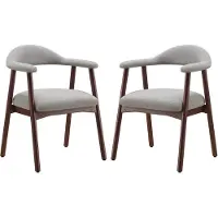 COLAMY Set van 2 Moderne Scandinavische Eetkamerstoelen - Comfortabele Gestoffeerde Zitting - Massief Houten Poten - Ergonomische Omhullende Rugleuning - Blauwgrijs