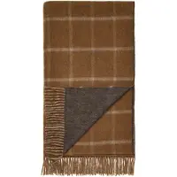 Bronte by moon Plaid Visgraat Geblokt Camel/Chocolade - Country Side Collection - Merino Lamswol - 140x185 - Scotland