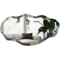 Wallfluent Tropische Bladeren Spiegel - Groen Rechthoekige Spiegel Voor Interieur - Organische Spiegel - Slaapkamer, Woonkamer, Kantoor - Modern - 45x90 cm - Totale afmeting 52x97 cm
