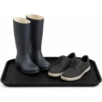 Kipit Schoenen en Laarzen tray - zwart - kunststof - 60 x 40 x 3 cm - uitdruipmat - lekmat