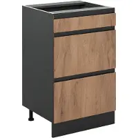 Vicco Keukenonderkast R-Line, Goudkleurig Eiken/Antraciet, 50 cm zonder werkblad