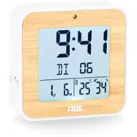 ADE Digitale Alarmklok Bamboe Met Licht Sensor - Radiogestuurd - Incl. 2x Aa