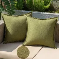 Famanu – Waterdichte kussenslopen set van 2 voor buiten, 50 x 50 cm, decoratieve kussenhoezen in donkergroen