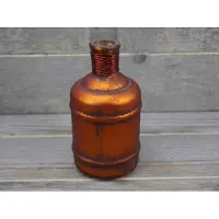 Sense Decoratieve fles vaas met opdruk - Vintage stijl vaas - Vaas koper antiek - *** 2 STUKS***