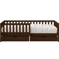 Sunny Isa Kinderbed met 2 Opberglades en Uitvalbeveiliging Bruin – Zonder Matras