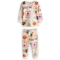 Next - Meisjes - Behaaglijke pyjama met Halloween-figuurtjes - Crème