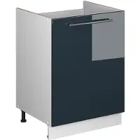 Vicco Wastafelkast Fame-Line, Donkerblauw hoogglans/Wit, 60 cm