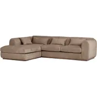 Woood Brenvo Hoekbank Links - Structure Velvet - Lichtbruin