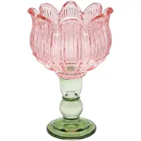 Clayre & Eef Waxinelichthouder Roze Glas