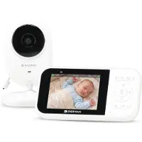Deryan Baby Monitor - Babyfoon met Camera en Scherm - Nachtvisie - Wit