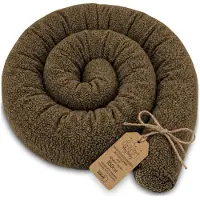 Totsy Baby Zijslaper kussen Lichaamskussen 150 cm Bouclé - Lang kussen bed rol slaapkussen nek rol Decoratie voor kinderkamer Oeko-Tex certificaat Bruin D