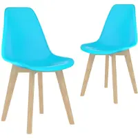 vidaXL Eetkamerstoelen 2 st kunststof blauw