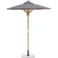 Happiq Tuinparasol 150x210 cm – Donkergrijs met Bamboe Frame - UV-bescherming, Zonwerend & Weerbestendig Design