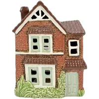 Clayre & Eef Waxinelichthouder Huis Bruin Keramiek