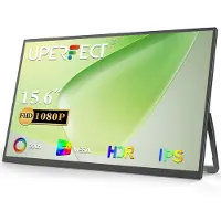 Uperfect 15.6 inchDraagbare monitor-1920x1080 FHD IPS-extern scherm -met geïntegreerde standaard-USB-C- & Mini-HDMI-poort-tweede scherm voor laptop/telefoon/spelconsole-VESA-montage mogelijk