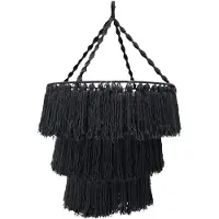 AW Gifts Zachte macramé kroonluchter - zwart