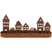 Clayre & Eef Waxinelichthouder Huis 30x8x13 cm Bruin Metaal