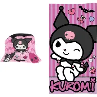 Hello Kitty Kuromi strandset; strandlaken en vissershoedje