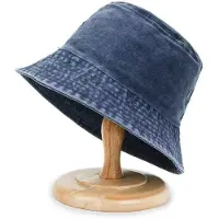 VHV -Unisex Bucket Hat - Vissershoed Dames & Heren -Katoenen Zonnehoed - UPF 50+ UV Bescherming - Opvouwbare Zomerhoed voor Wandelen Camping en Tuinieren - Blauw