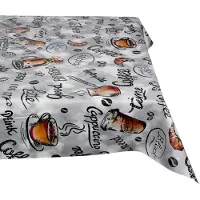 ANRO Tafelkleed Koffie Grijs Rond Ø140cm Rechte rand Afwasbaar Waterafstotend Binnen & Buiten