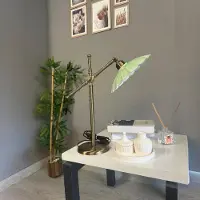 Bamyum Risso retro tafellamp met kabel, nachtlamp, woonkamer, vintage tafellamp mintgroen