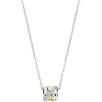 Ti sento Dames Ketting - 925 zilver - Zirkonia met geel verguld - Maat 42 - 34059ZY