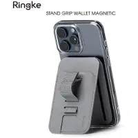 Ringke Stand Grip Magnetische Portemonnee - Kaarthouder Compatibel met MagSafe - Met Standaard - Ruimte voor 3 Pasjes - Grijs