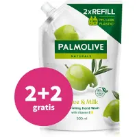 Palmolive 2+2 Gratis: Handzeep Navulling Doypack Naturals Olijf Melk 500 Ml