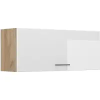 Vicco Hangkast R-Line, Wit Hoogglans/Goudkleurig Eiken, 100 cm Plat