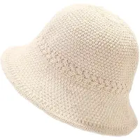 VHV -Premium Zonnehoed Dames - UPF 50+ UV-bescherming Strohoed - Opvouwbare Vissershoedje met Brede Rand - Elegant Bucket Hat voor Outdoor Kamperen, Strand en Reizen - Gebroken Wit