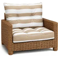 Amazinggirl Kussen Lounge Tuinmeubelen - Set: zitkussen 70x70 cm en rugkussen 40x70 cm Rug Rattan Ideaal voor balkon terras loungeset buiten comfort vulling dik duurzaam Wit-beige strepen