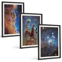 Tulup 4-Delige Schilderij Set - Ruimtelandschappen met sterrenstelsels en nevels - 40 x 60 cm - Muurdecoratie - Interieur Decoratie - Wanddecoratie