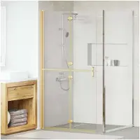 vidaXL Inloopdouche wand Goud 100 x 6,5 x 190 cm
