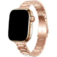 123Watches bandje Noor - staal - rose goud - 38 · 40 · 41 & 42 mm - Geschikt voor Apple Watch series 1/2/3/4/5/6/7/8/9/10/11/12/SE/SE2/SE3