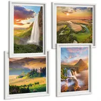 Tulup 4-Delige Schilderij Set - Prachtige Italiaanse natuurgezichten bij zonsondergang - 40x40 en 40x60 - Decoratieve Schilderijen - Woonkamer - Interieur - Wanddecoratie