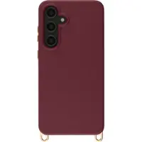 Selencia Rivièra MagSafe Backcover met afneembare haakjes voor de Samsung Galaxy S24 FE - Bold Burgundy