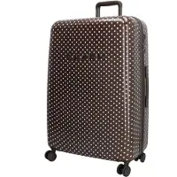 Charm London Capetown Koffer 28 Inch - L - Reizen - Travel - Hardcase - Dots wit-donkerbruin