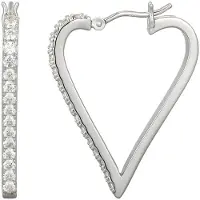 Cavill - Zilveren Hartvormige Oorbellen met Zirkonia 1,156 ct - 925 Sterling Zilver - Elegante, Fonkelende Dames Oorbellen - Adela Silber