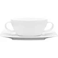 Lubiana Victoria Bouillonkom met schotel 300ml - Wit Porselein