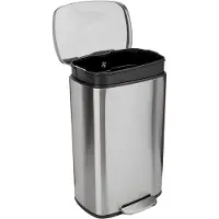 Tyr Prullenbak - Afvalbak - Prullenbak 50 Liter - Prullenbakken - Zilver/Zwart - 43cm x 37cm x 66cm