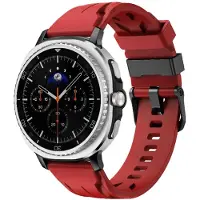 Strap-it race siliconen bandje smartwatchband geschikt voor Samsung Galaxy Watch 9 (40/44mm) / Watch 8 (40/44mm) / 8 Classic (46mm) - rood