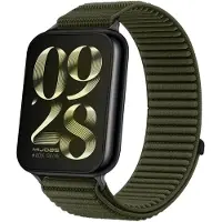 Strap-it Wave Nylon bandje geschikt voor Xiaomi Redmi Watch 6 / Redmi Watch 5 / Redmi Watch 4 / Xiaomi Smart Band 9 Pro / Xiaomi Smart Band 8 Pro - Donkergroen